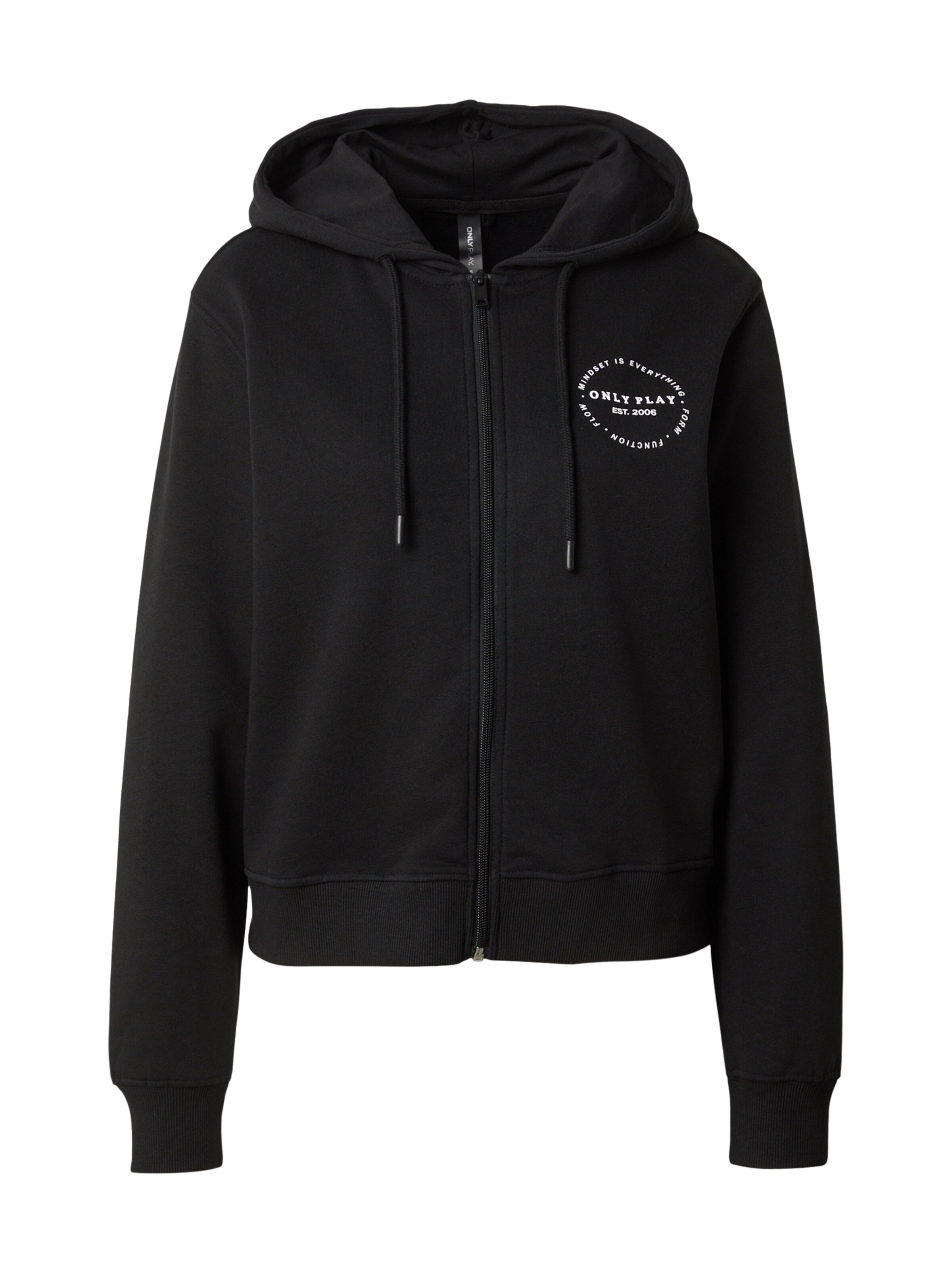 ONLY PLAY - Sudadera con cremallera deportiva 'ONPCAVA' en negro: frente