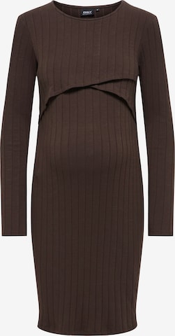 Only Maternity Jurk 'OLMALEJANDRA' in Bruin: voorkant
