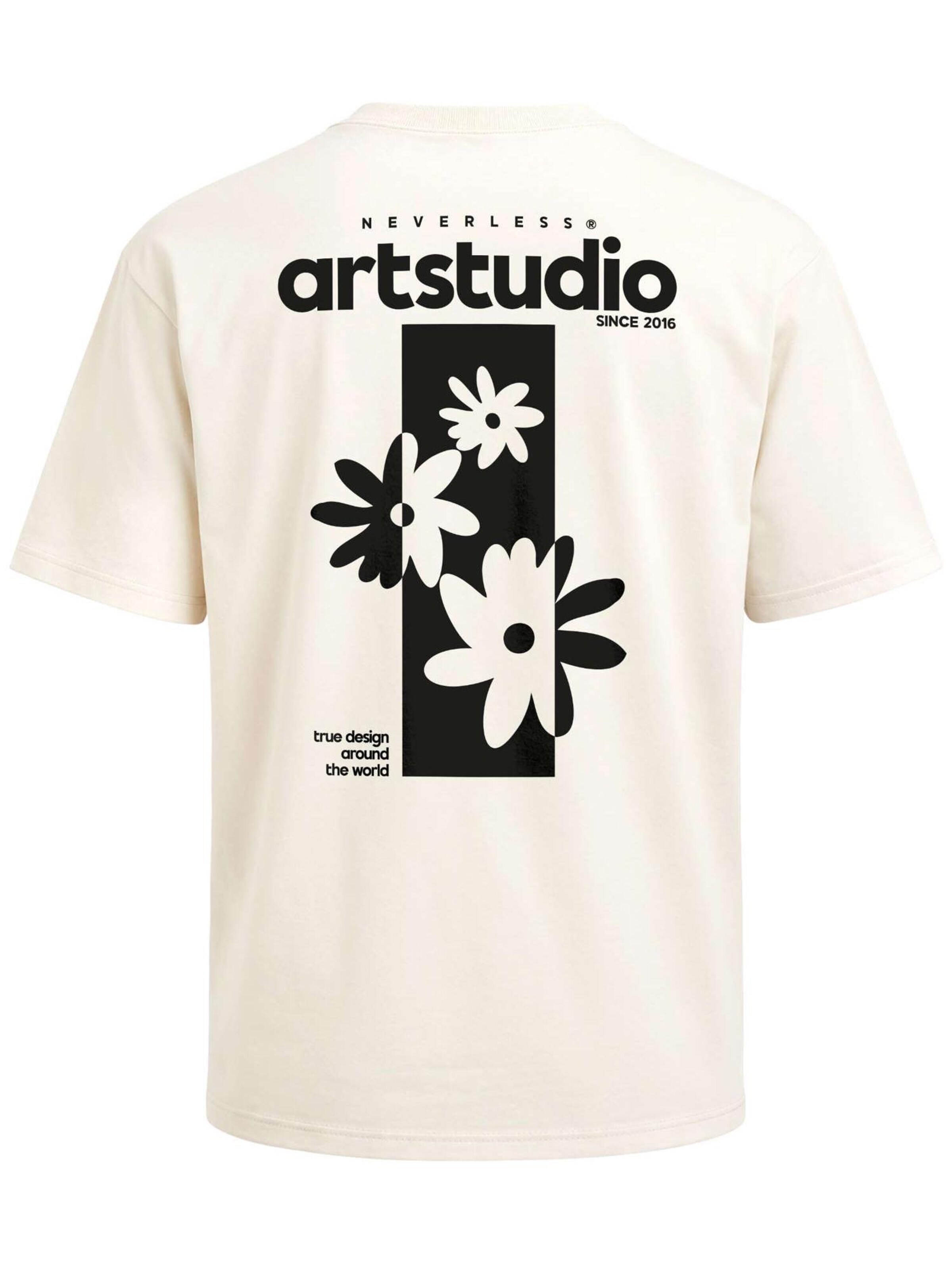 Neverless Shirt 'Artstudio Flowers' in Beige