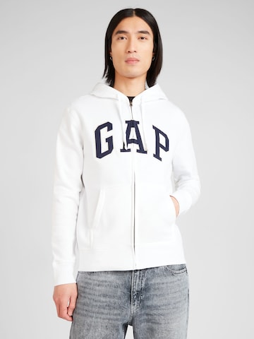 GAP Sweat jacket 'HERITAGE' in White: front