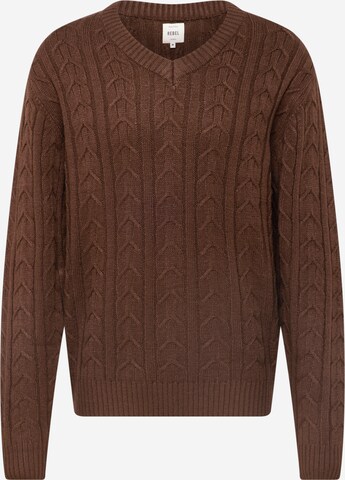 Redefined Rebel Sweater 'Paul' in Brown: front