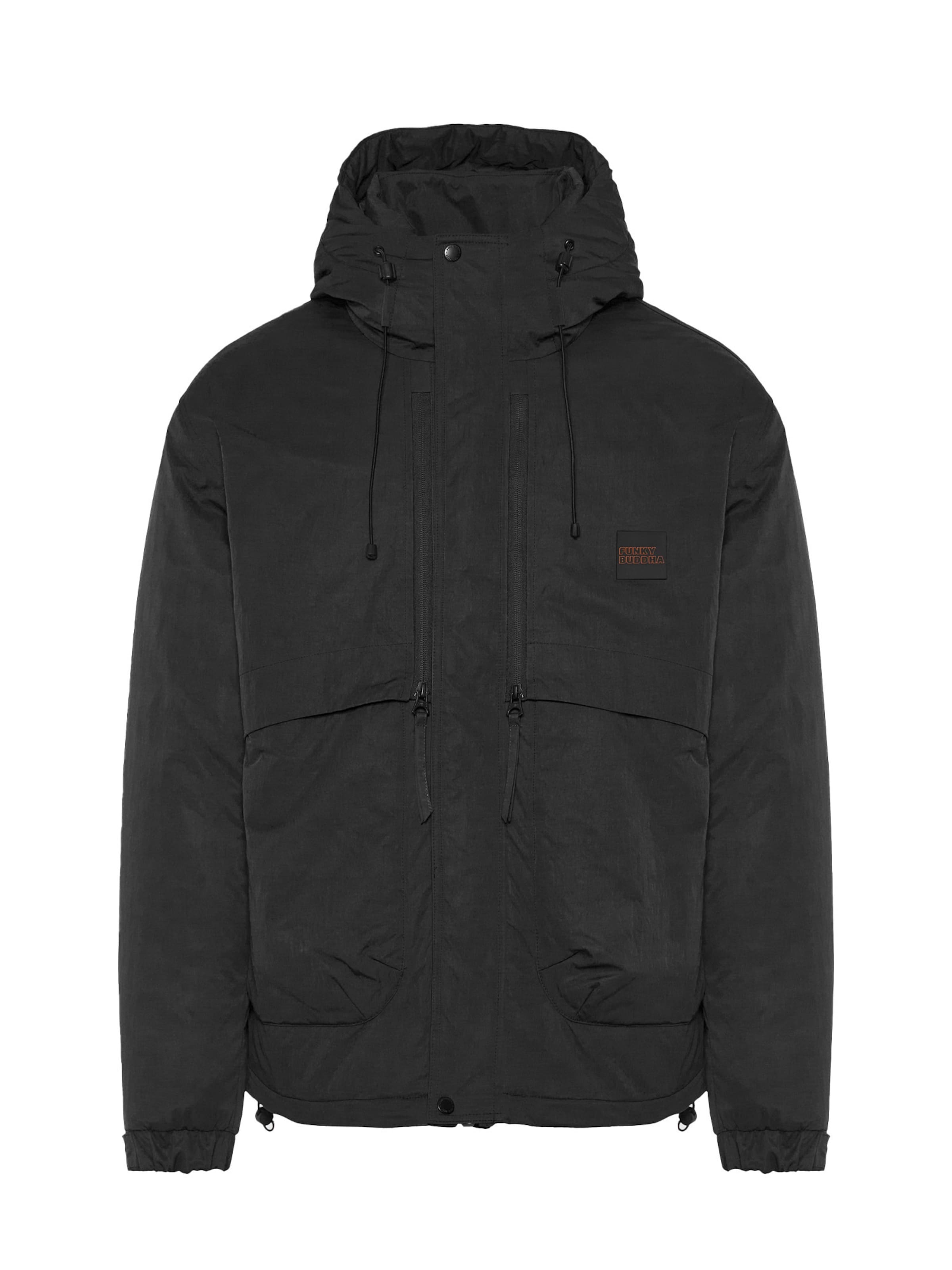 Funky Buddha Winterjas in Zwart: voorkant