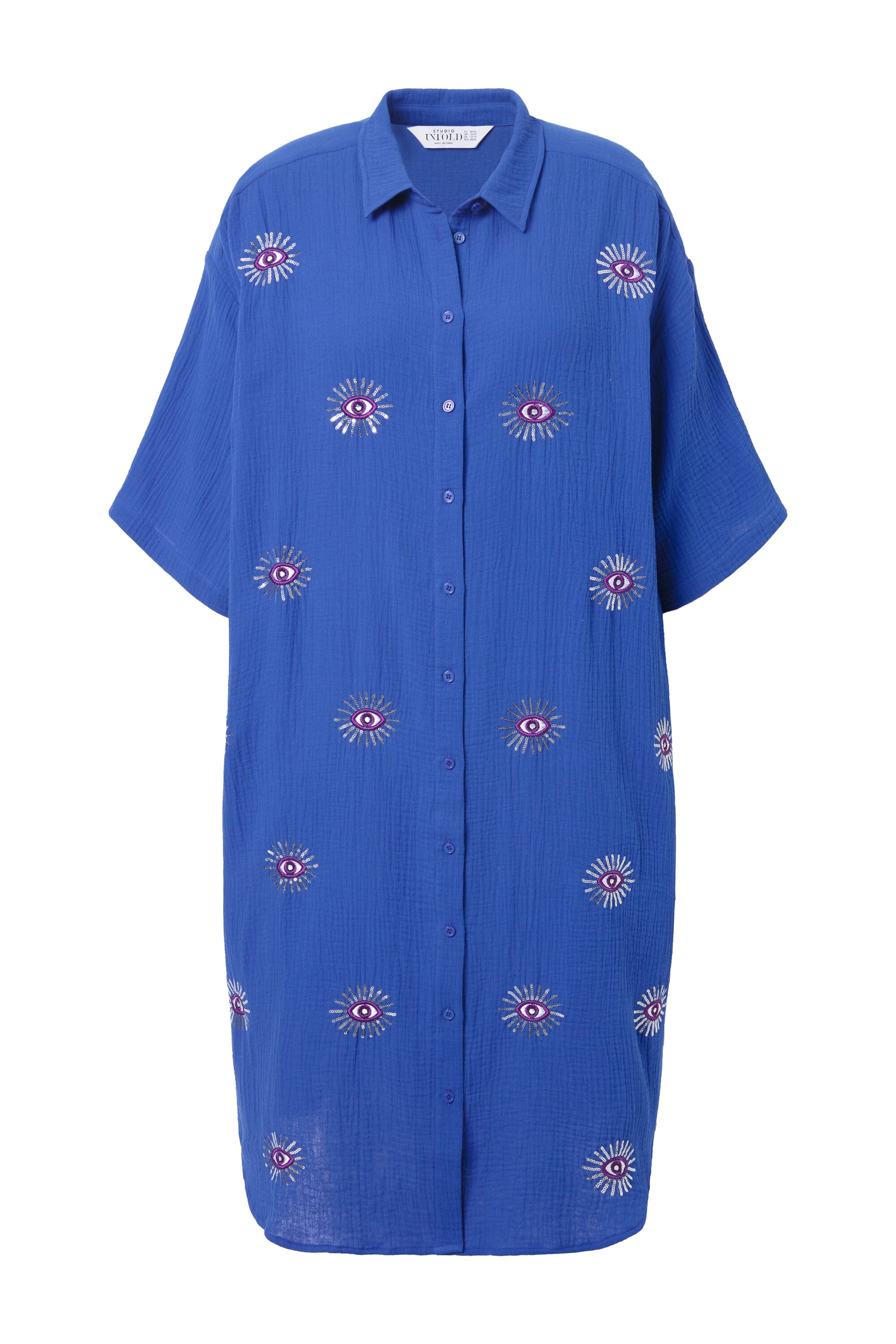 Studio Untold Shirt dress in Blue: front
