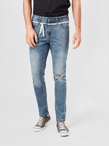 Jeans de la Urban Classics pe albastru: față