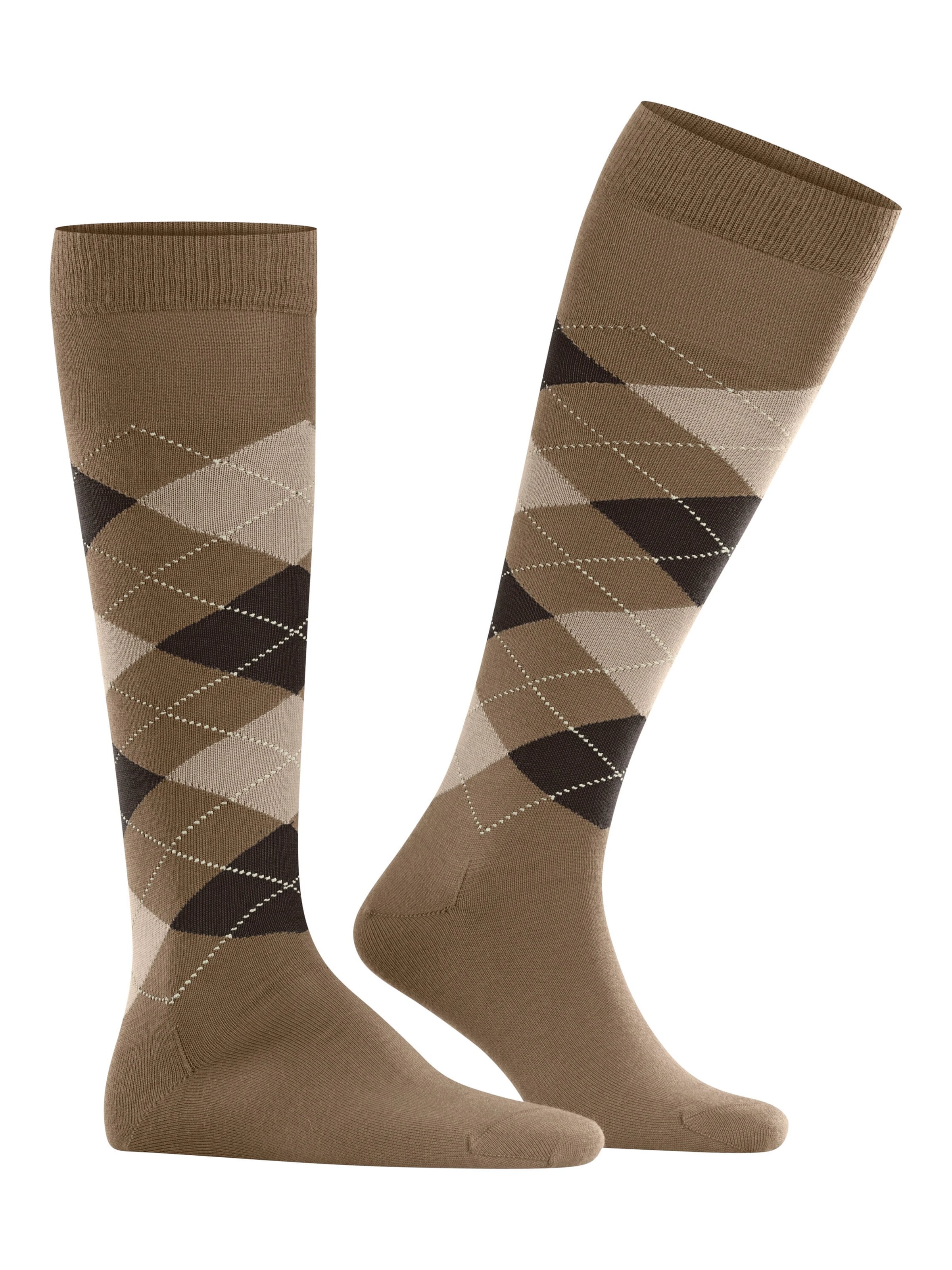 BURLINGTON Knee High Socks 'Edinburgh' in Brown