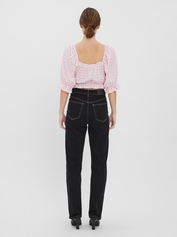 VERO MODA Bluse 'Checks' in Weiß
