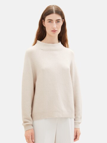 TOM TAILOR Sweater in Beige: front