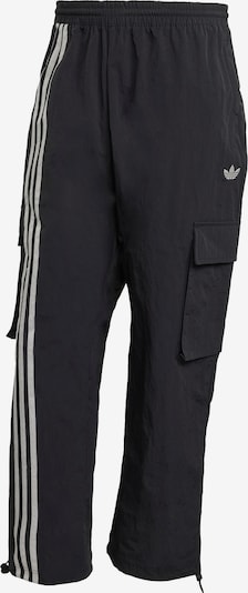 Laisvo stiliaus kelnės iš ADIDAS ORIGINALS, spalva – juoda / balkšva, Prekių apžvalga