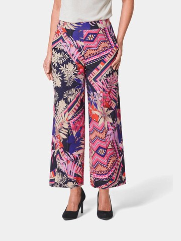 Goldner Loose fit Pleated Pants 'LOUISA' in Mixed colors: front