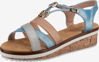 Lynfield Sandale in beige / blau / grau, Produktansicht