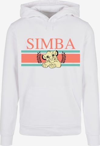 Sweat-shirt 'Disney König der Löwen Simba' F4NT4STIC en blanc : devant