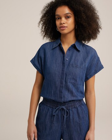 WE Fashion Blouse in Blauw: voorkant