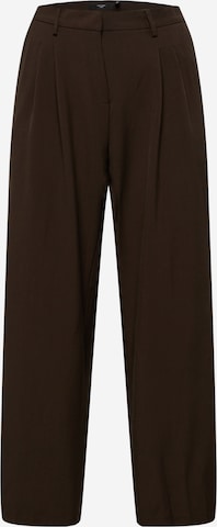 Vero Moda Curve Zvonové kalhoty Kalhoty se sklady v pase 'TROIAN' – hnědá: přední strana