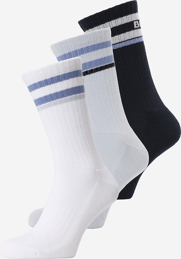 Kojinės iš BOSS, spalva – tamsiai mėlyna jūros spalva / tamsiai (džinso) mėlyna / šviesiai pilka / balta, Prekių apžvalga