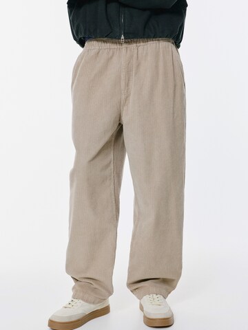 Pull&Bear Wide leg Pants in Grey: front