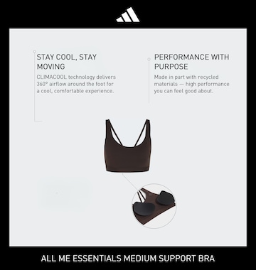 ADIDAS PERFORMANCE Korzet Športová podprsenka 'ALL ME ESS' - Hnedá