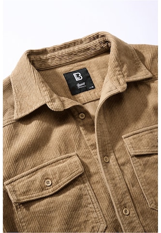 Brandit Regular fit Button Up Shirt in Beige