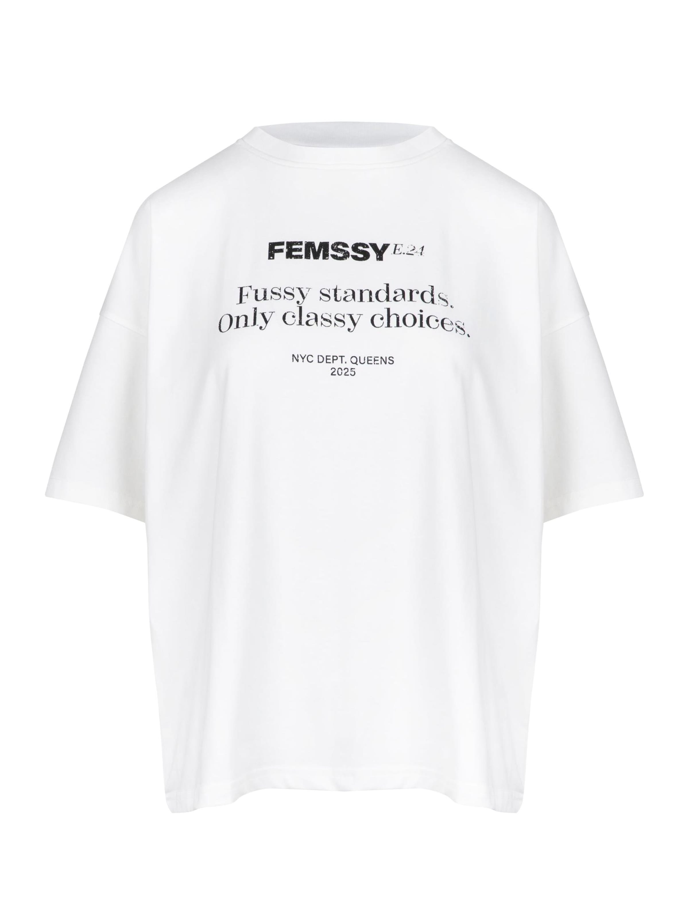 T-shirt FEMSSY en blanc : devant