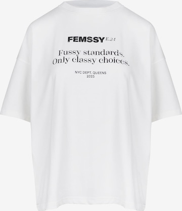 T-shirt FEMSSY en blanc : devant