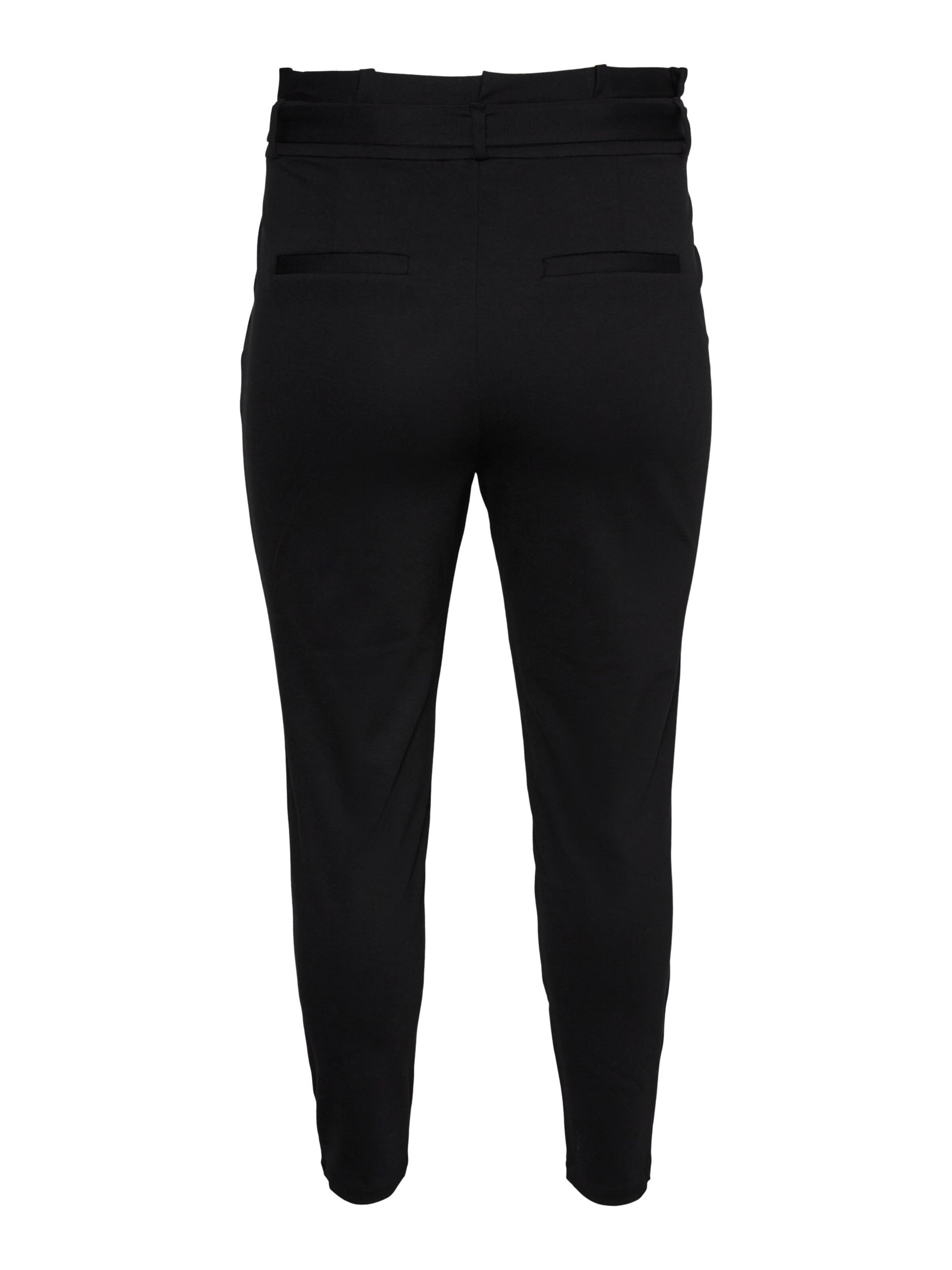 Vero Moda Curve Tapered Bandplooibroek 'Eva' in Zwart