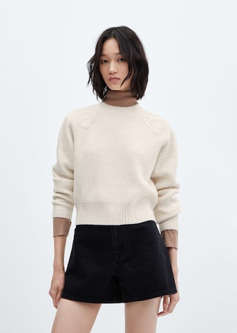 MANGO Sweater 'caracola' in Beige: front