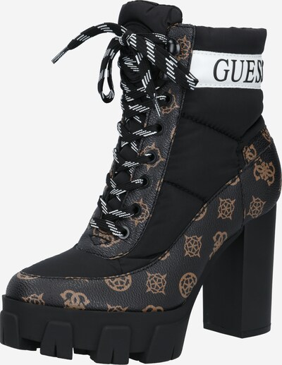 GUESS Paeltega poolsaabas pruun / must / valge, Tootevaade