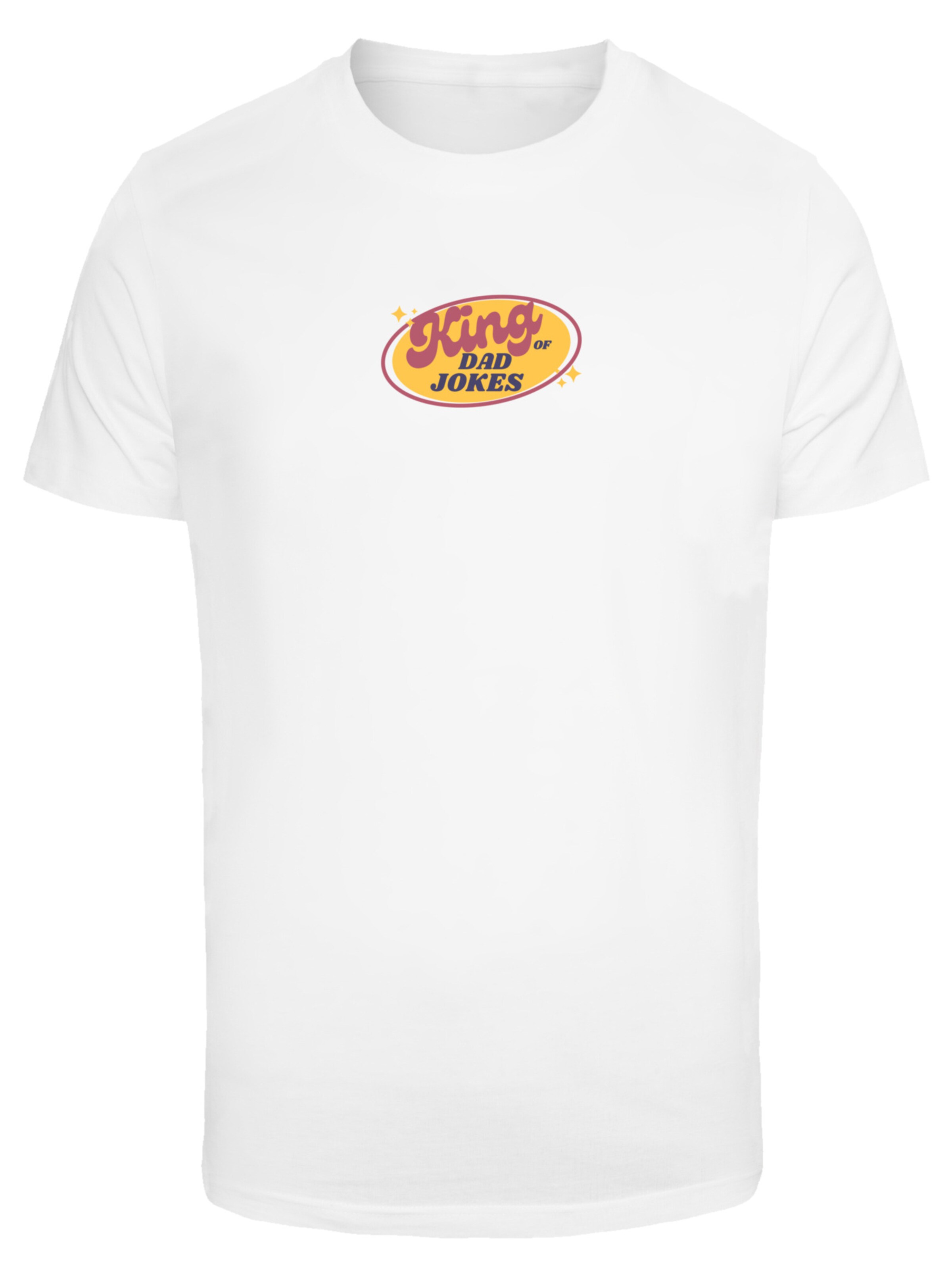 F4NT4STIC Shirt 'King Of Dad Jokes Witziges Vatertagsmotiv' in White: front