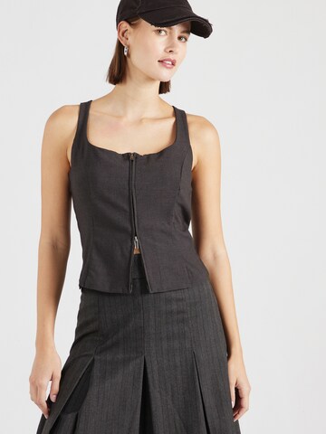 WEEKDAY Top 'Hilma' in Grau: Vorderseite