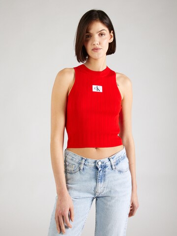 Calvin Klein Jeans Knitted Top in Red: front