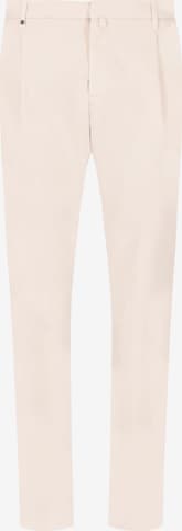 Distretto12 Slim fit Pleat-Front Pants 'Rio Pence T. Giron' in Beige: front