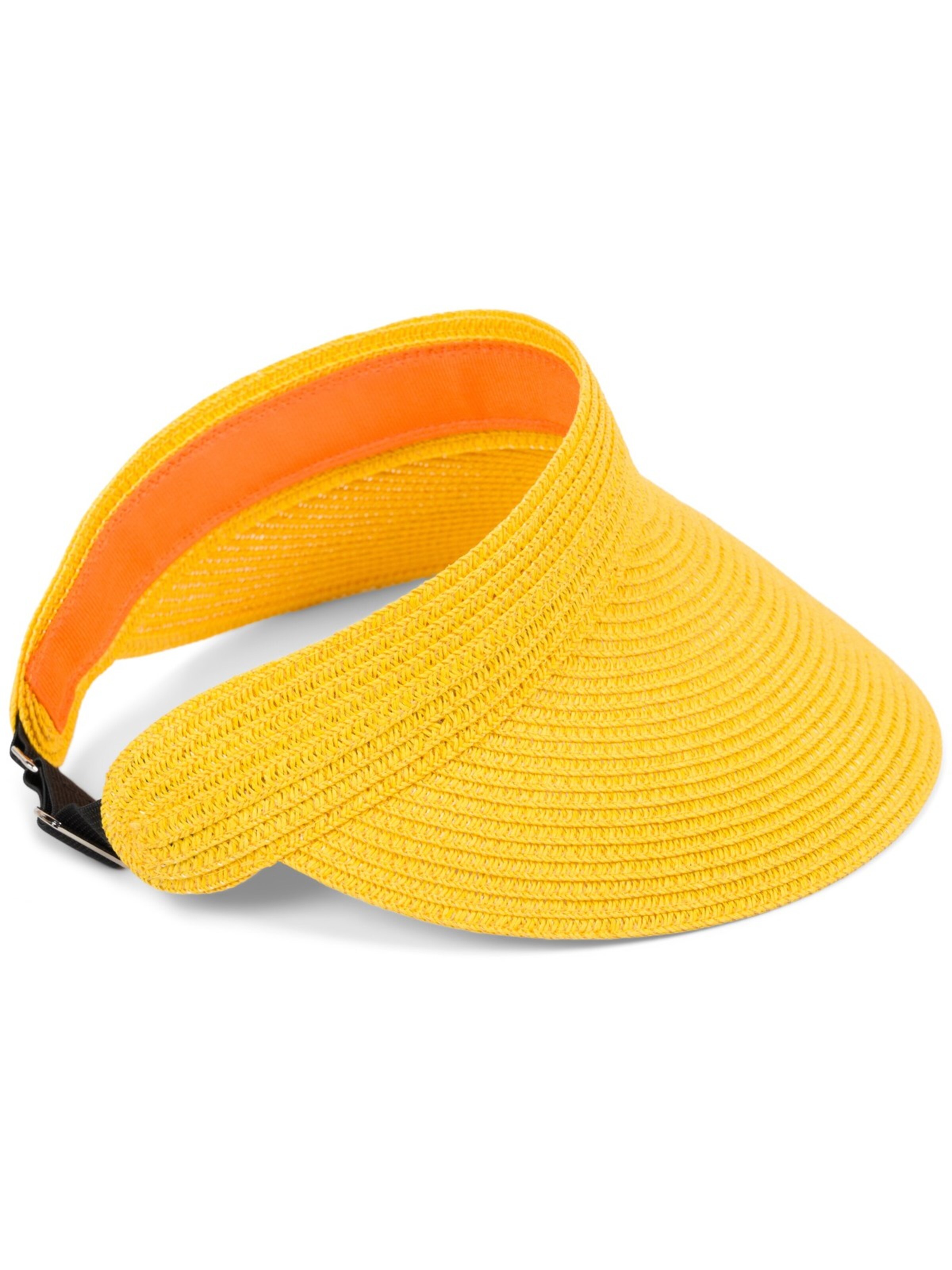 styleBREAKER Cap 'Papierstroh Visor Cap Einfarbig' in Yellow