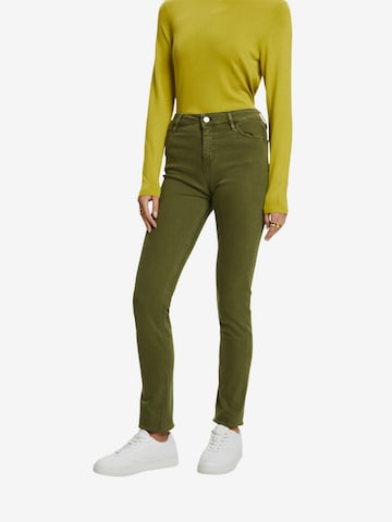 Coupe slim Pantalon ESPRIT en vert : devant