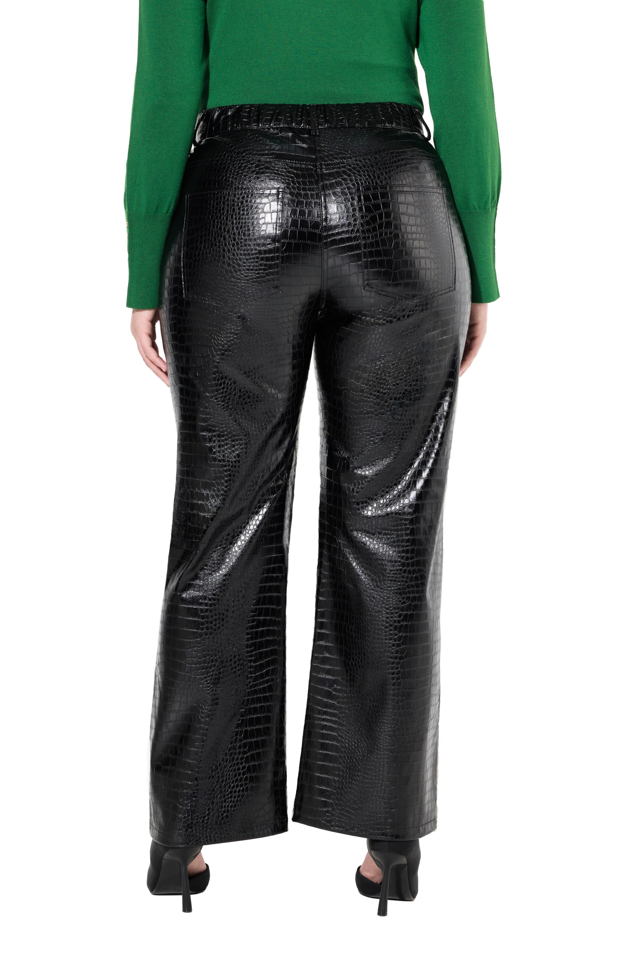 Ulla Popken Wide Leg Hose in Schwarz