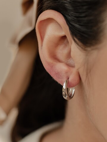 Hey Happiness Earrings 'Bold Dome' in Silver