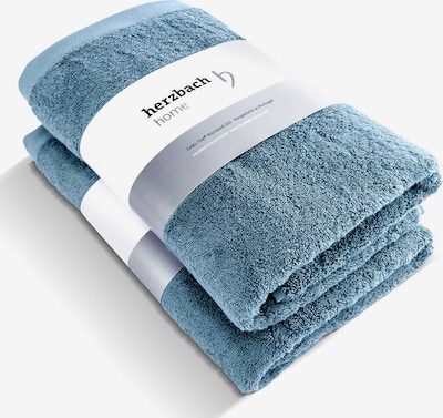 Herzbach home Duschtücher 'Pura', Flächengewicht 550 gsm, im 2er Set in 70x140 cm in blau, Produktansicht