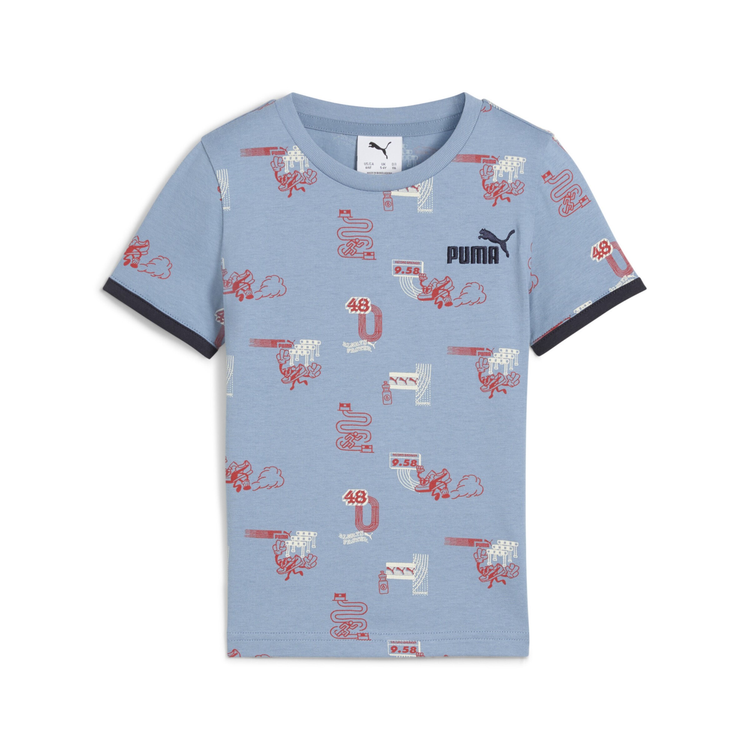PUMA T-Shirt 'Little Runners' in Blau: Vorderseite