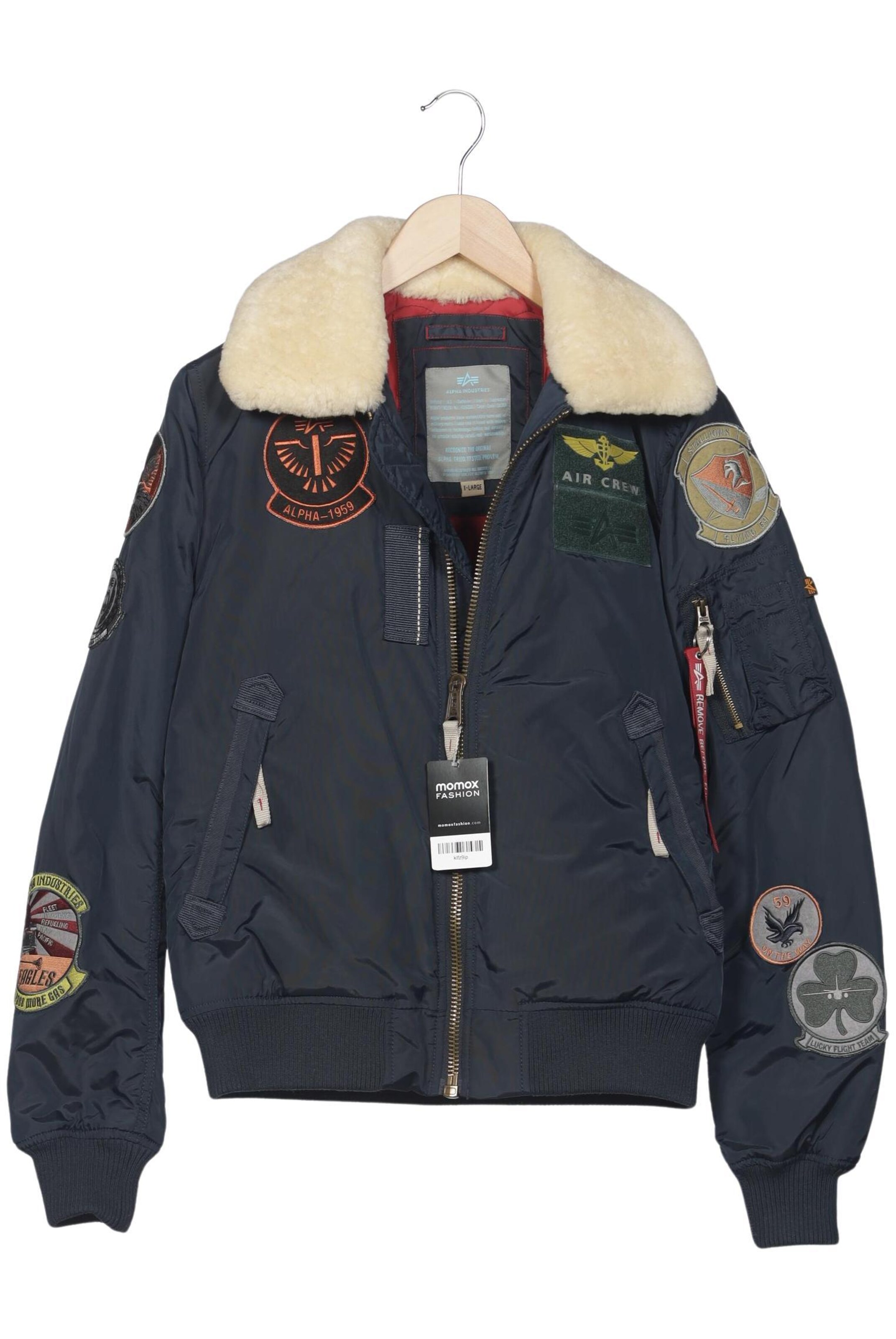 ALPHA INDUSTRIES Jacket & Coat in XL in Blue: front