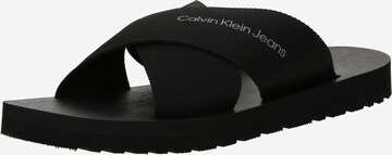 melns Calvin Klein Jeans Ādas čības: no priekšpuses