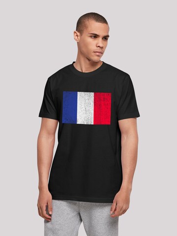 F4NT4STIC T-Shirt 'Frankreich Flagge France distressed' in Schwarz: Vorderseite