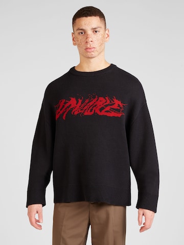 WEEKDAY Sweater 'Cypher Graphic' in Black: front