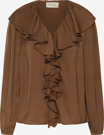 Cream Blouse in Bruin: voorkant