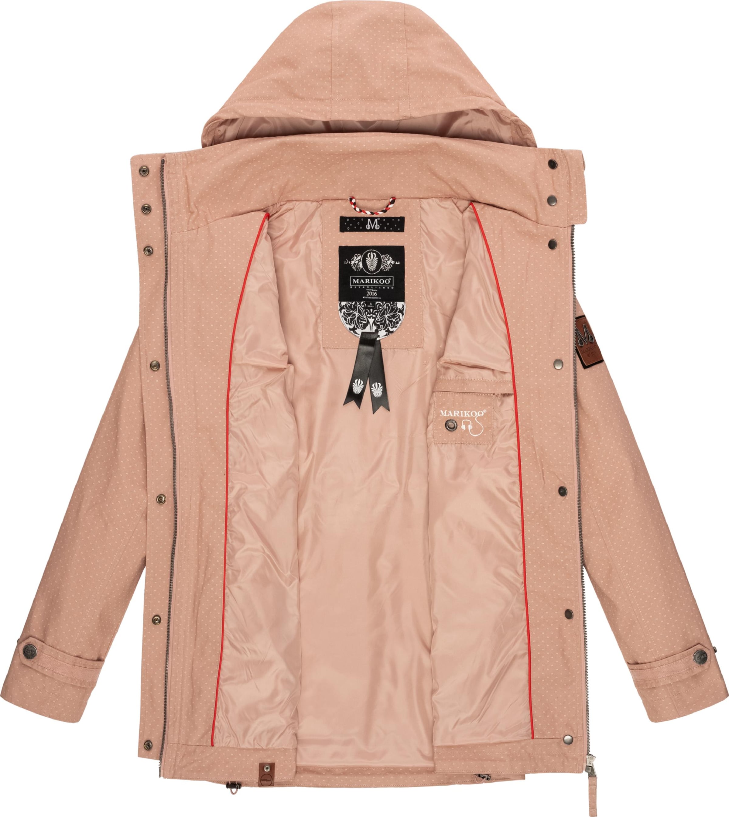 MARIKOO Between-seasons parka 'Nyokoo' in Pink