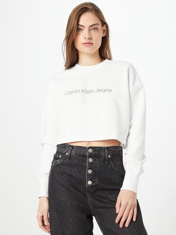 Calvin Klein Jeans Regular Sweatshirt in Weiß: predná strana