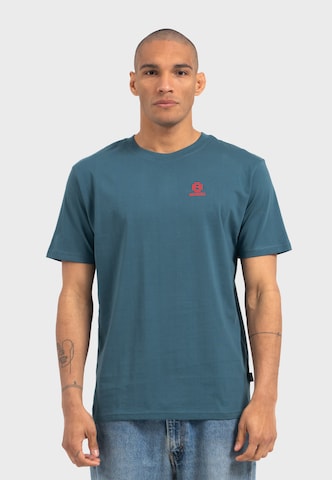 Oldskull Shirt 'Asian Neon Djane' in Blauw: voorkant