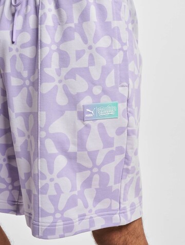 PUMA Loose fit Pants 'Puma x Spongebob' in Purple