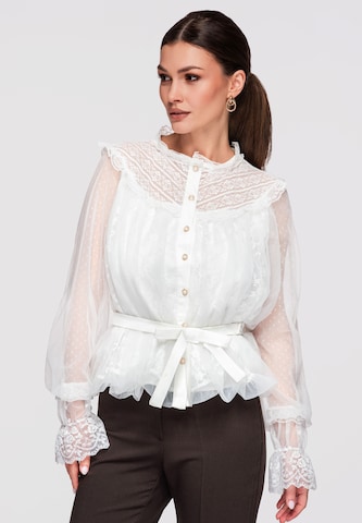 Ombre Blouse in White