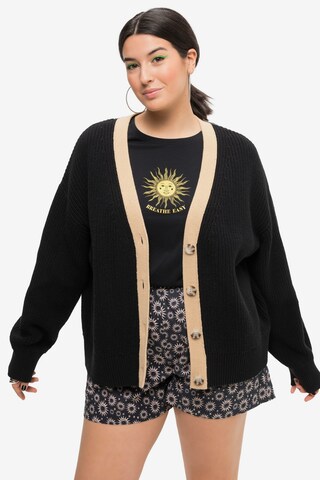 Studio Untold Knit Cardigan in Black: front