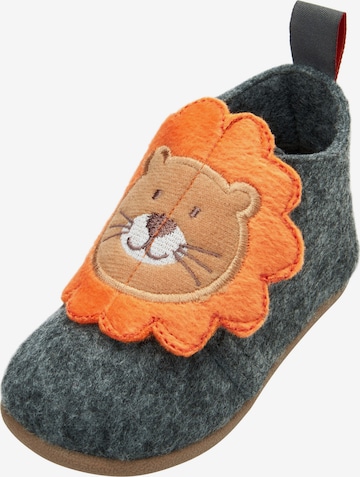 PLAYSHOES Slippers 'Löwe' in Grey: front