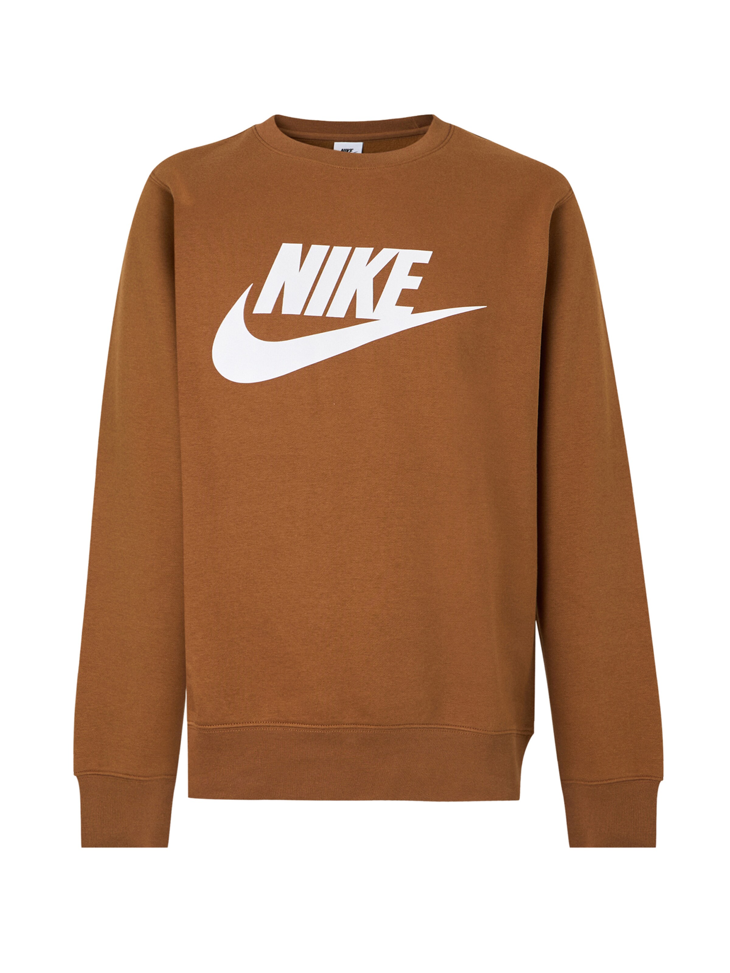 Nike Sportswear Sweatshirt 'CLUB' in Braun: Vorderseite