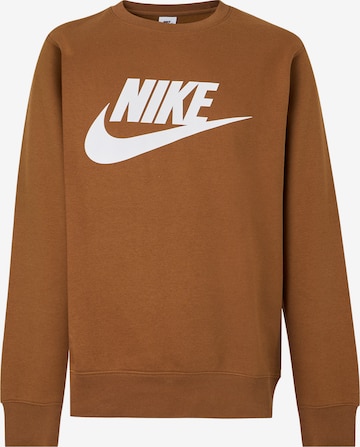 Nike Sportswear Sweatshirt 'CLUB' in Braun: Vorderseite